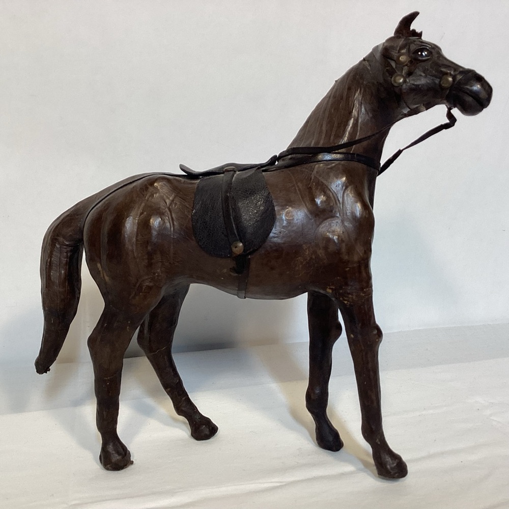 Vintage Leather Horse Figurine